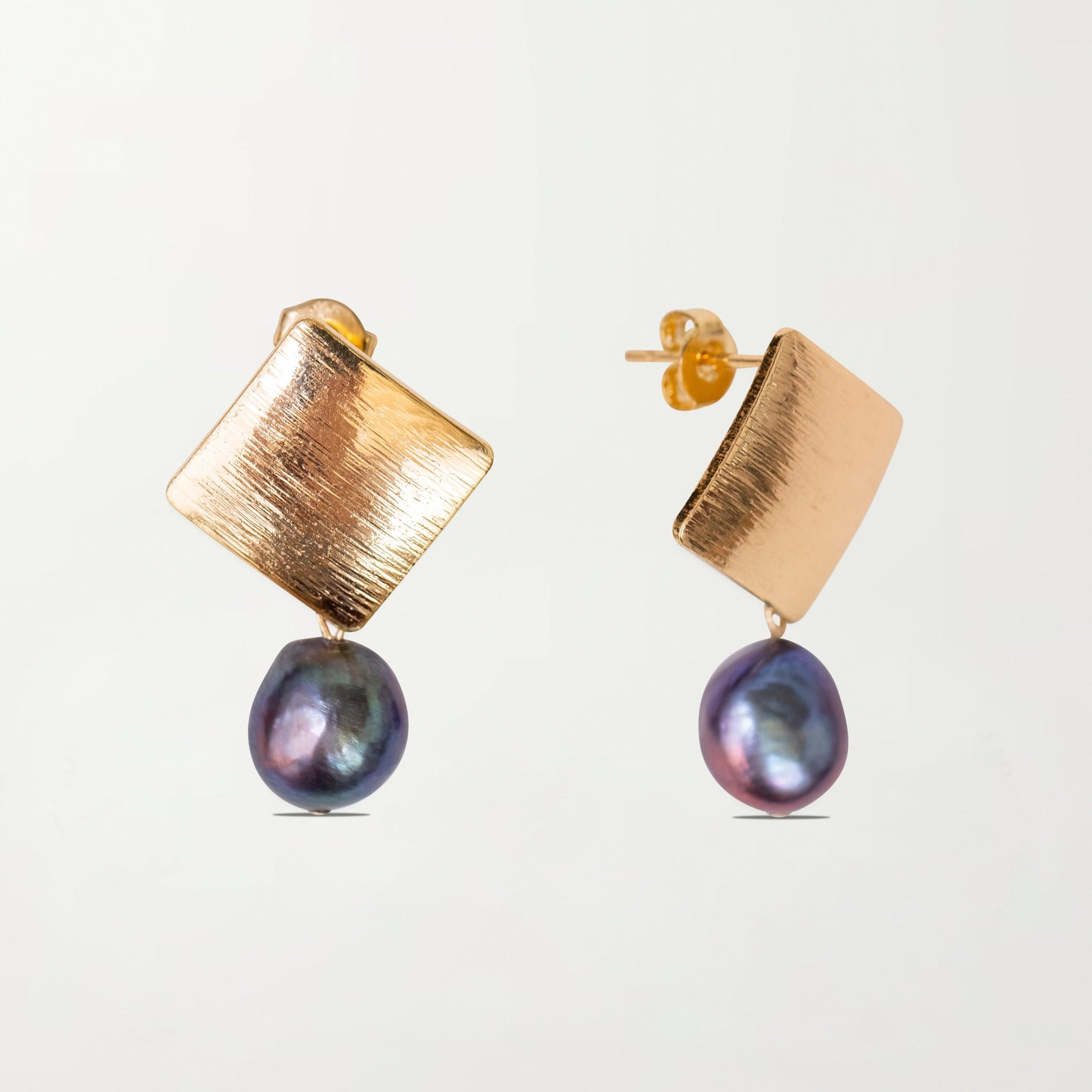 The Madrid Earrings in Tahitian Black Pearl