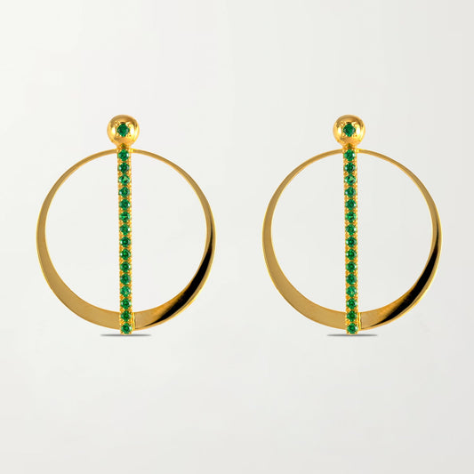 The Barcelona Earrings in Emerald Green